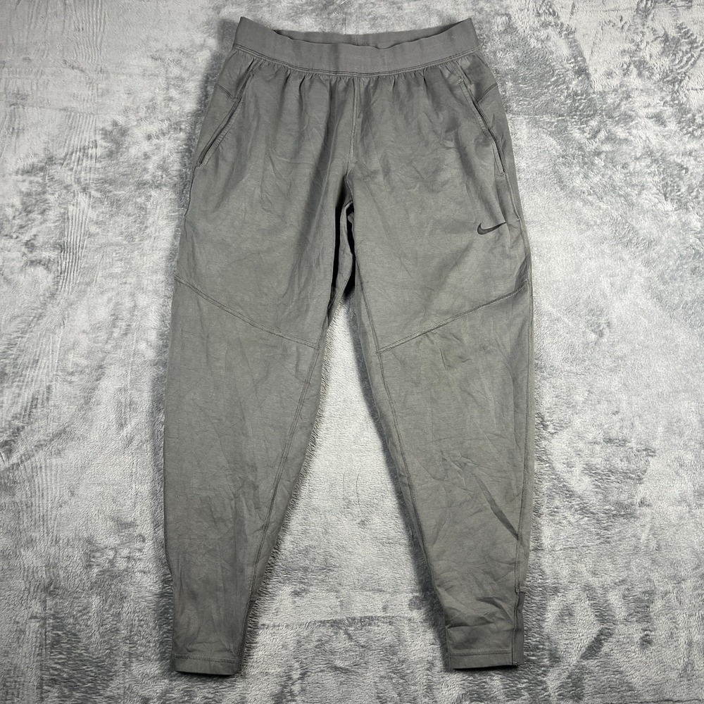 Nike Dri Fit Joggers Pants Womens Medium Gray Tapered Leg Running Athleisure